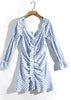 Vestido Curto Manga Longa Xadrez Ombro a Ombro