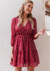 Vestido Vermelho Curto Casual Manga Longa