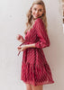 Vestido Vermelho Curto Casual Manga Longa