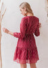 Vestido Vermelho Curto Casual Manga Longa