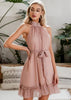 Vestido Curto Casual com Babado na Barra