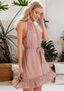 Vestido Curto Casual com Babado na Barra