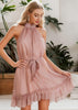 Vestido Curto Casual com Babado na Barra