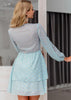 Vestido Azul Claro Curto Simples