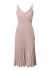 Vestido Plissado Midi Rosa