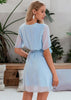 Vestido Curto Casual Solto com Babado na Frente
