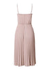 Vestido Plissado Midi Rosa