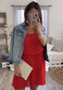Vestido Plissado Curto para Casamento
