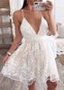 Vestido de Festa Branco Curto Rodado