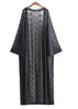 Vestido Longo Kimono de Renda Manga Flare