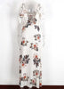 Vestido Longo Floral Ombros Vazados com Babado