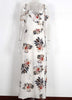 Vestido Longo Floral Ombros Vazados com Babado