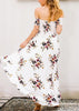 Vestido Longo Floral Ombro Caído