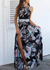 Vestido Longo Estampado Com Fenda