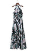 Vestido Longo Estampado Com Fenda