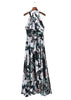 Vestido Longo Estampado Com Fenda