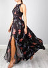 Vestido Longo Floral com Fenda