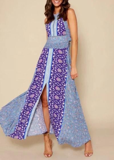 Vestido Longo Floral Frente Única
