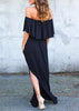 Vestido Longo Ciganinha com Babado