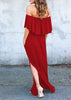 Vestido Longo Ciganinha com Babado