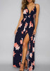 Vestido Longo Chiffon Estampado com Trançado nas Costas