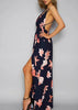 Vestido Longo Chiffon Estampado com Trançado nas Costas