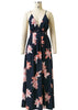 Vestido Longo Chiffon Estampado com Trançado nas Costas