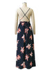 Vestido Longo Chiffon Estampado com Trançado nas Costas