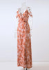 Vestido Longo de Alça Floral Abertura Nos Ombros