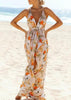 Vestido Longo Floral Costas Abertas
