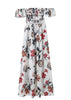 Vestido Longo Floral Chiffon Ombro a Ombro