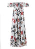 Vestido Longo Floral Chiffon Ombro a Ombro