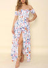 Vestido Mullet Longo Floral Ombro a Ombro