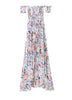 Vestido Mullet Longo Floral Ombro a Ombro