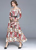 Vestido Longo Renda Floral com Cinto