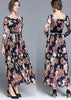 Vestido Evasê de Renda Longo Floral