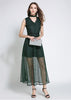 Vestido Forrado Em Renda Vazado Gola Choker