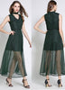 Vestido Forrado Em Renda Vazado Gola Choker