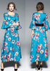 Vestido Longo Manga Flare Estampado