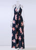 Vestido Longo Floral Costas Abertas com Fenda