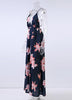 Vestido Longo Floral Costas Abertas com Fenda