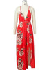 Vestido Floral Longo Cruzado Costas