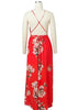 Vestido Floral Longo Cruzado Costas