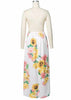 Vestido Longo Florido Fenda Cruzado Nas Costas