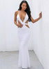 Vestido Longo Festa Vazado Na Cintura
