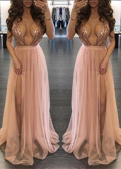 Vestido Longo Festa de Alcinha com Paête