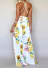 Vestido Longo Estampado com Fenda na Frente