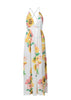 Vestido Longo Estampado com Fenda na Frente