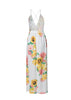 Vestido Longo Estampado com Fenda na Frente