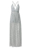Vestido de Festa Longo Tule com Paetê